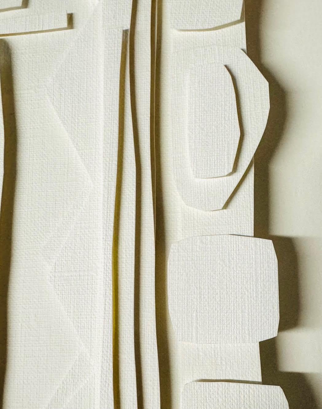American White On White Paper Cuts Collage By Nurit Amdur, United States, Contemporary