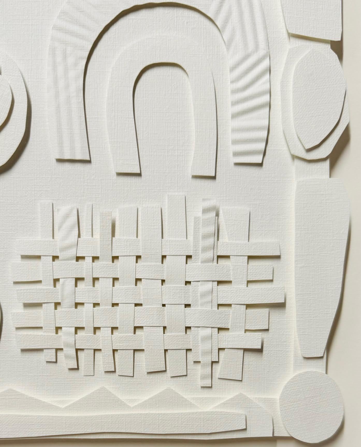 Blanco sobre blanco Recortes de papel Collage Por Nurit Amdur, Estados Unidos, Contemporáneo Estadounidense en venta