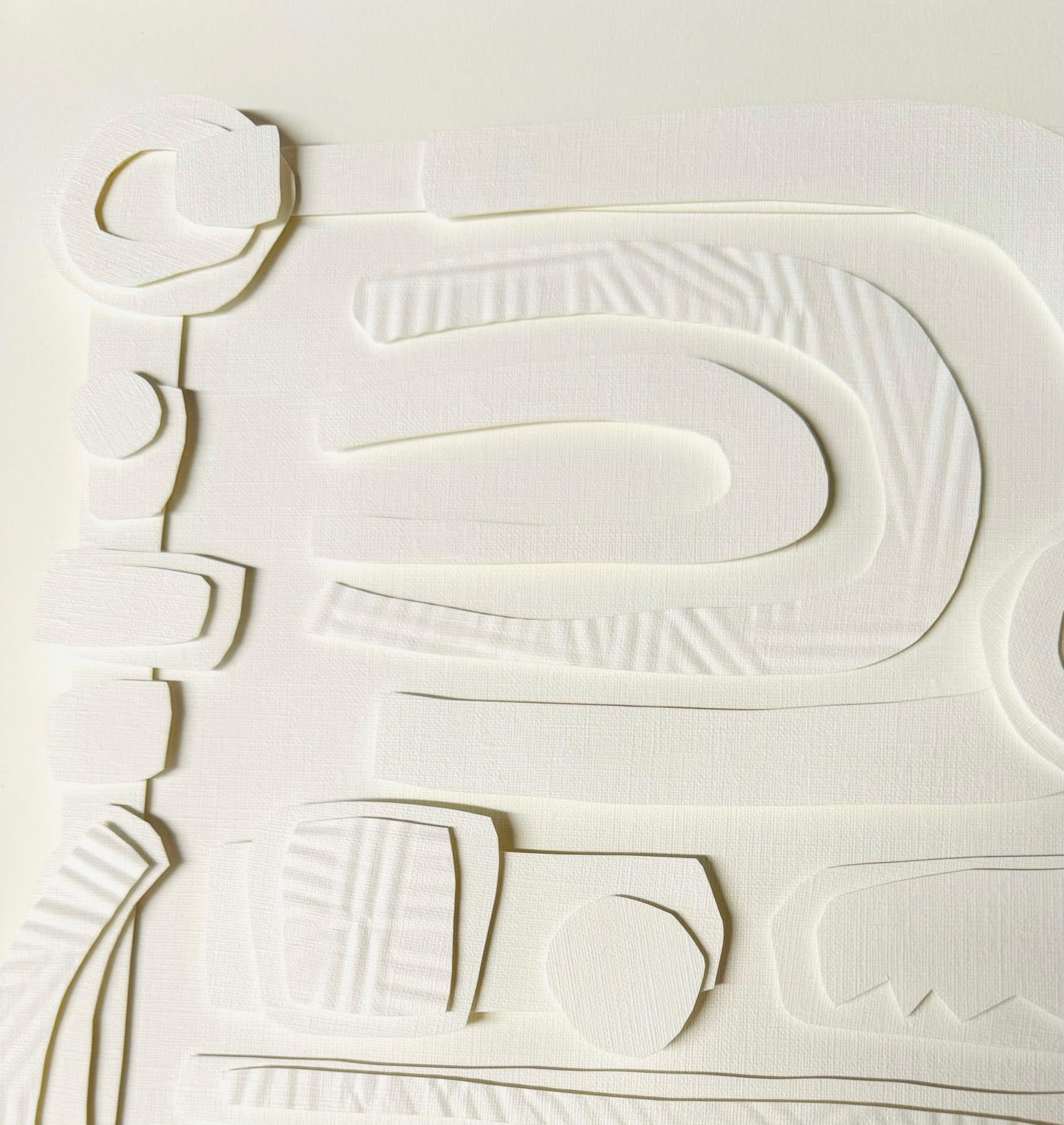 White On White Paper Cuts Collage By Nurit Amdur, United States, Contemporary In New Condition In New York, NY