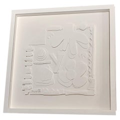 White On White Paper Cuts Collage By Nurit Amdur, United States, Contemporary