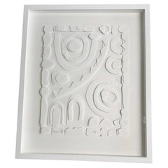 White On White Paper Cuts Collage By Nurit Amdur, United States, Contemporary