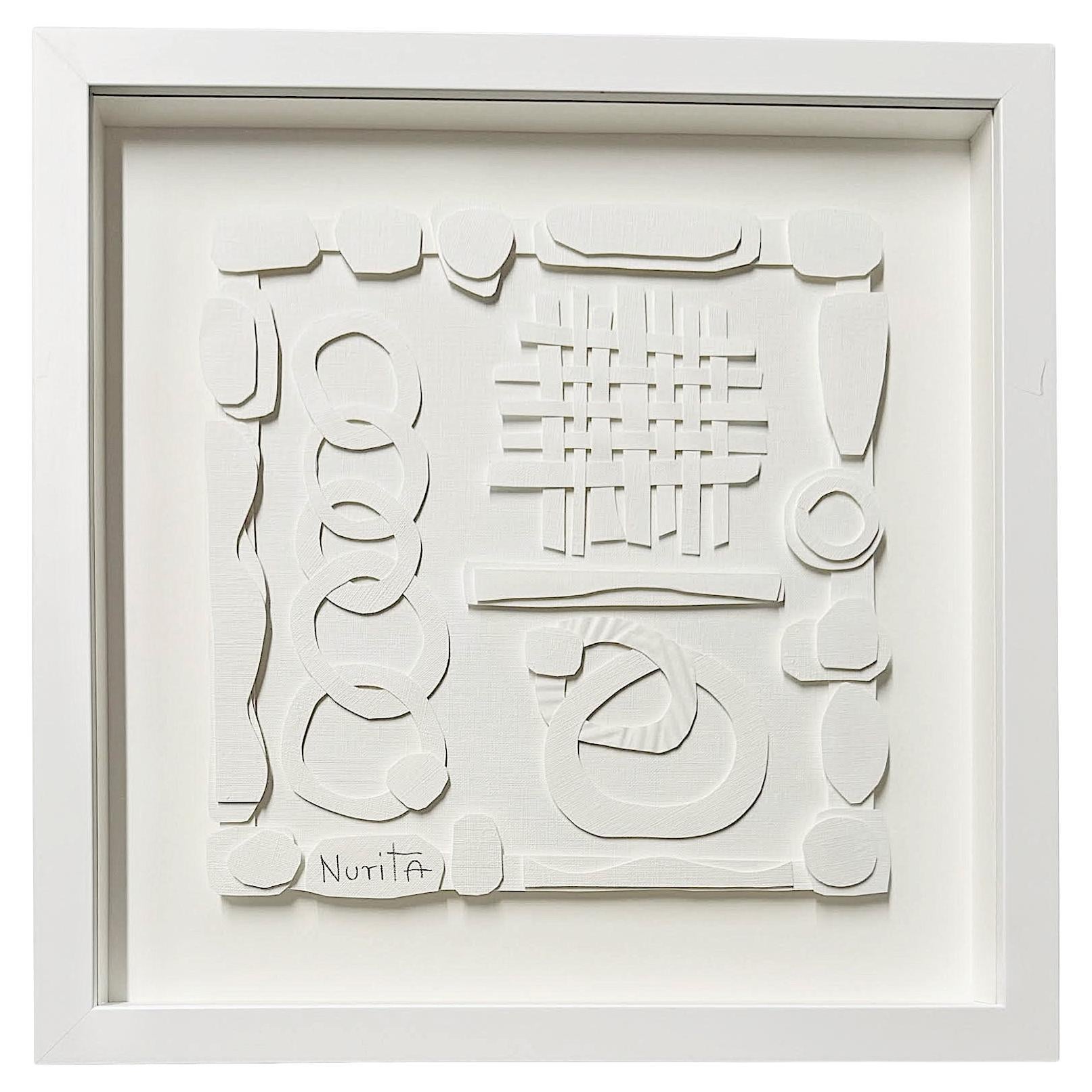 Blanco sobre blanco Recortes de papel Collage Por Nurit Amdur, Estados Unidos, Contemporáneo