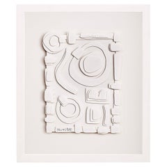 White On White Paper Cuts Collage By Nurit Amdur, USA, Contemporary
