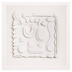 White On White Paper Cuts Collage By Nurit Amdur, USA, Contemporary