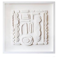 White On White Paper Cuts Collage By Nurit Amdur, USA, Contemporary