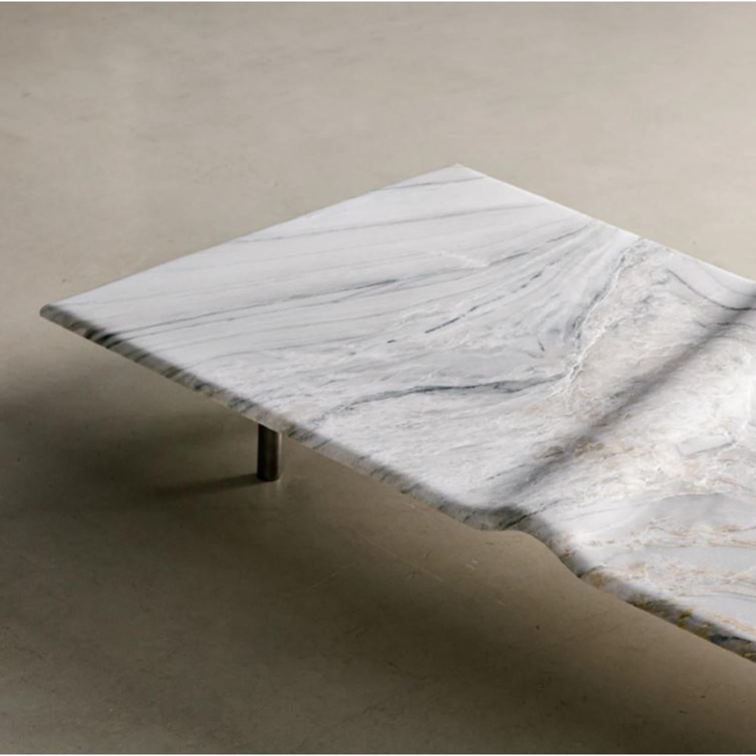 Contemporary White Onda Coffee Table by Wentz For Sale