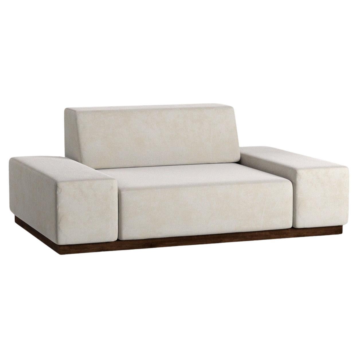 Weißes One Seater Nube-Sofa von Siete Studio