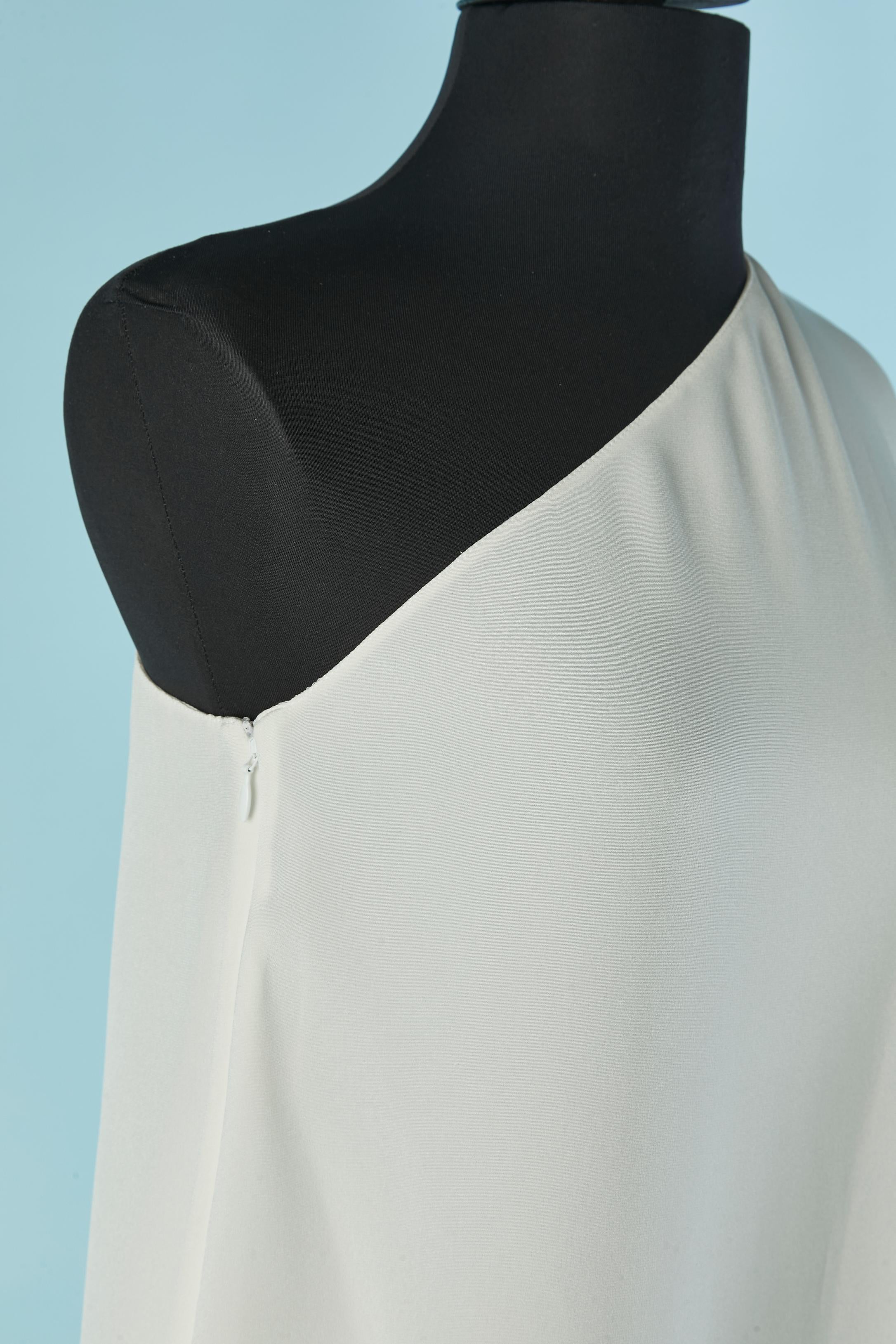 Weißes Abendkleid mit einer Schulter (oder Hochzeitskleid) CHRISTIAN DIOR (Grau) im Angebot