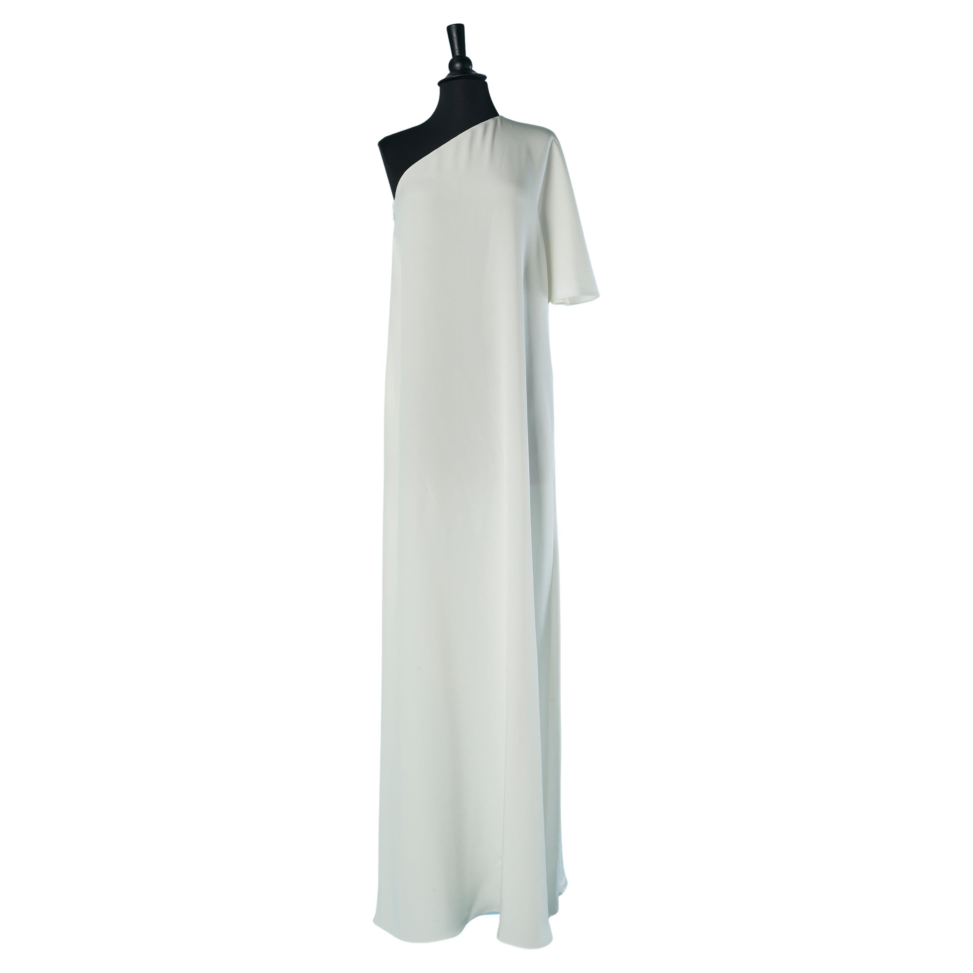 Robe de soirée (ou robe de mariée) à une épaule, de couleur blanche, CHRISTIAN DIOR