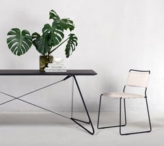 White One Wire Chair, Black Frame, by OK Design