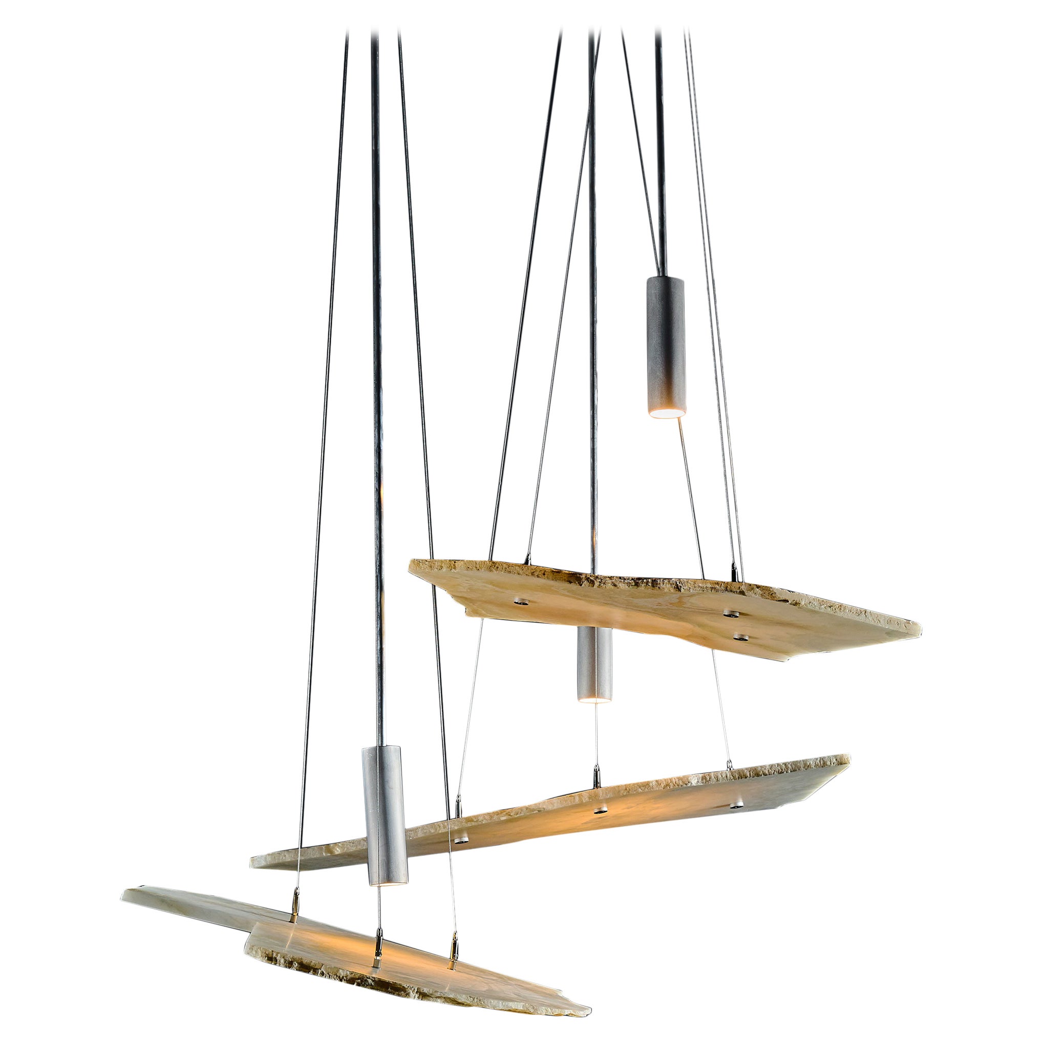 Lustre en onyx blanc d'Arielle Assouline-Lichten en vente