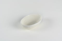 White Onyx Decorative Small Bowl, Italian Hand-Carved Sculptural Stone Object