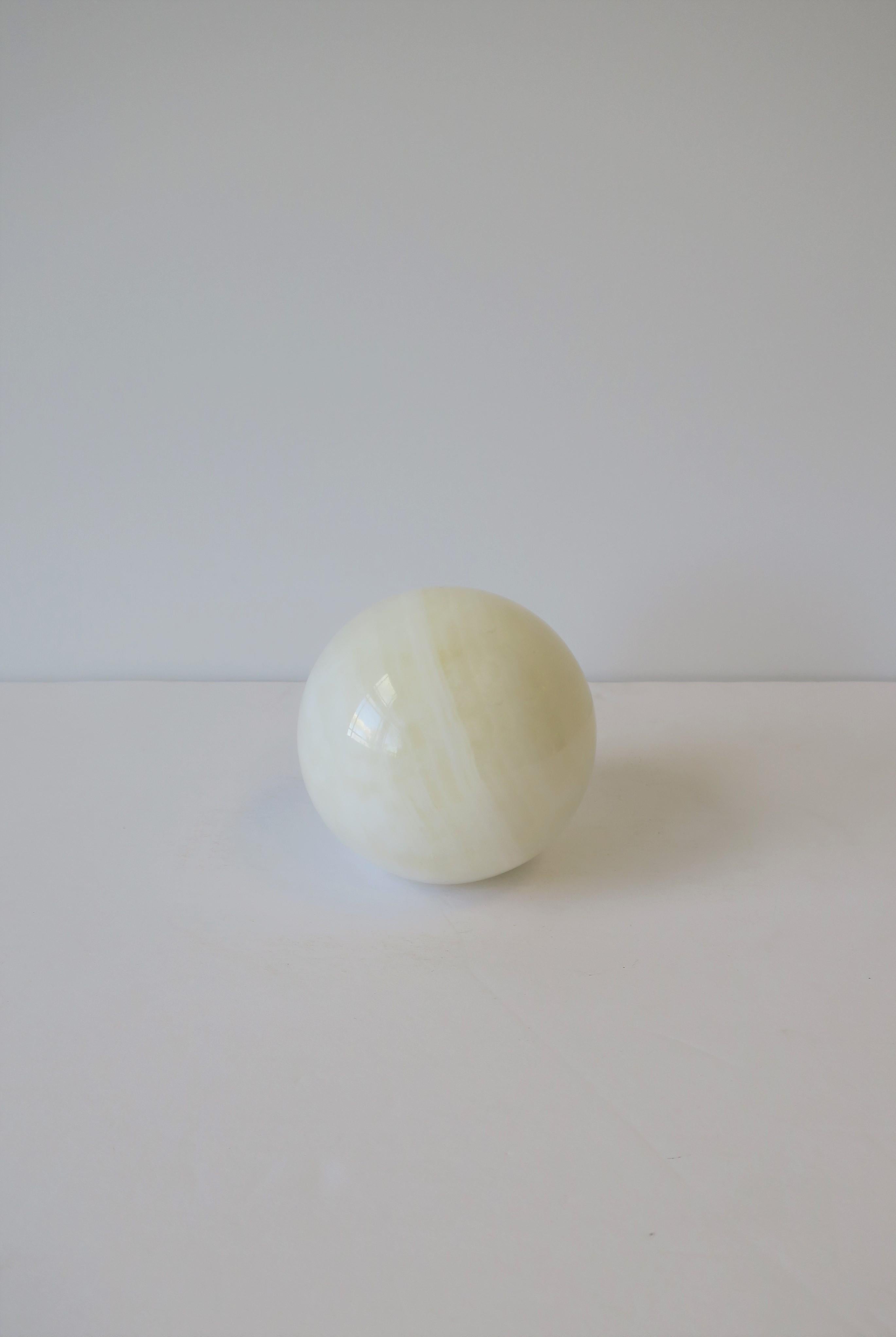 White Onyx Marble Ball Sphere Decorative Object 3