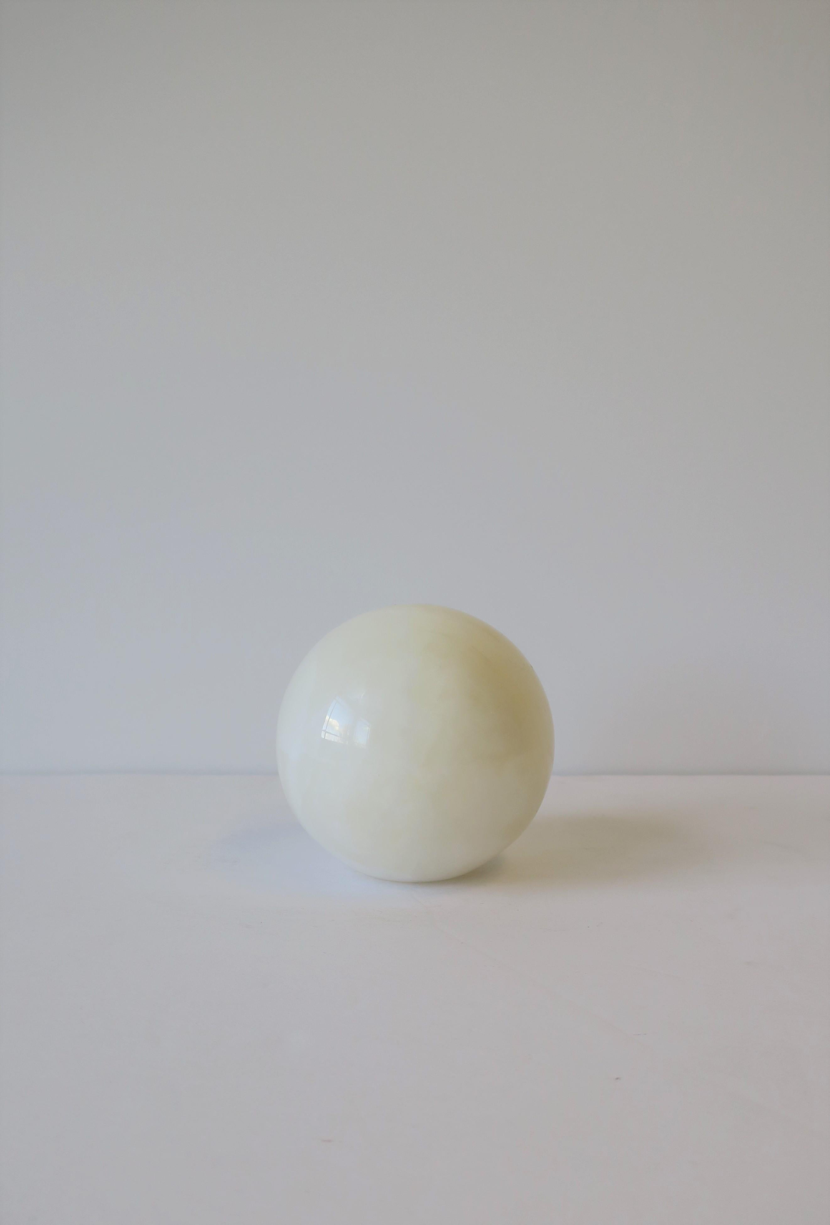 White Onyx Marble Ball Sphere Decorative Object 4