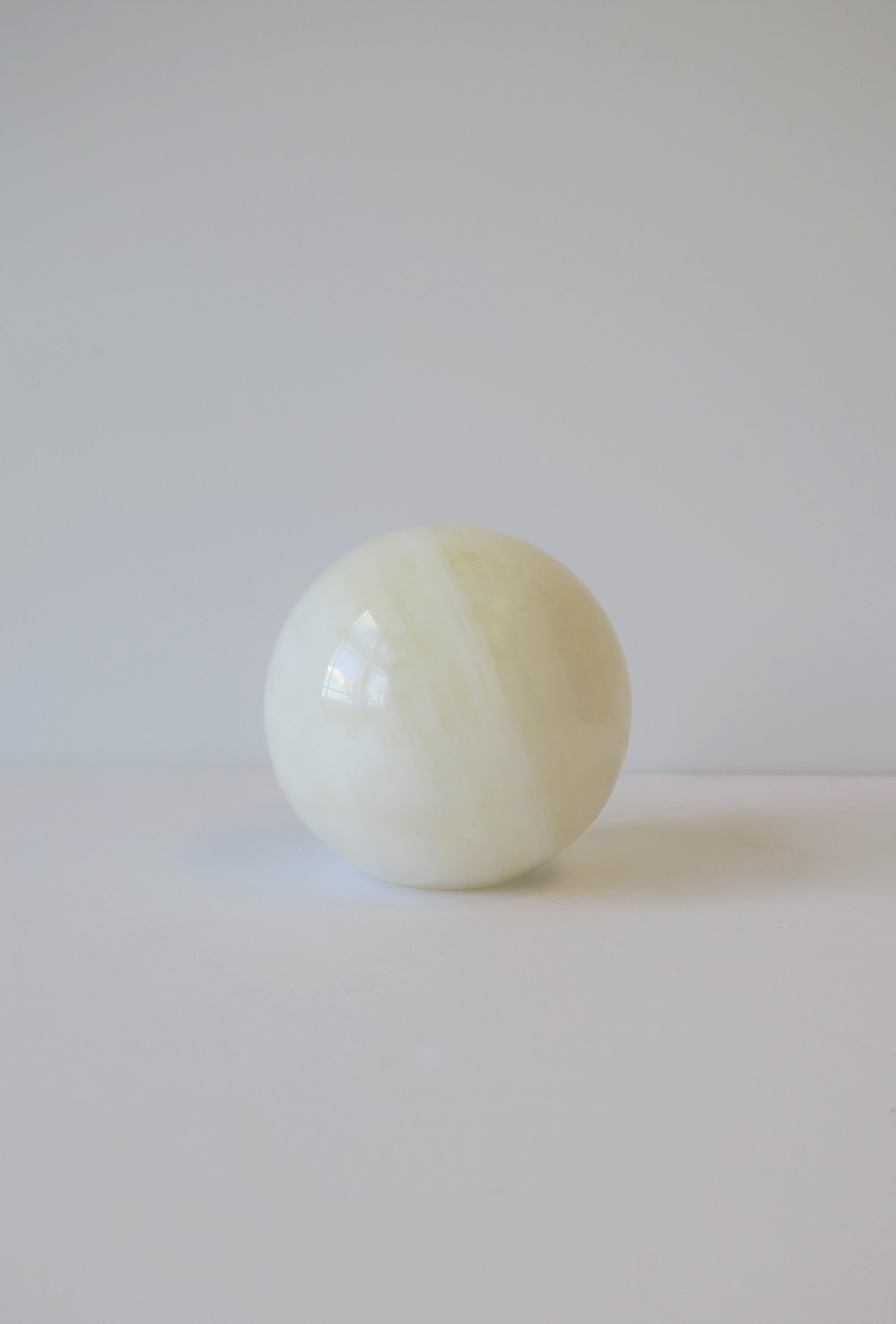 White Onyx Marble Ball Sphere Decorative Object 5