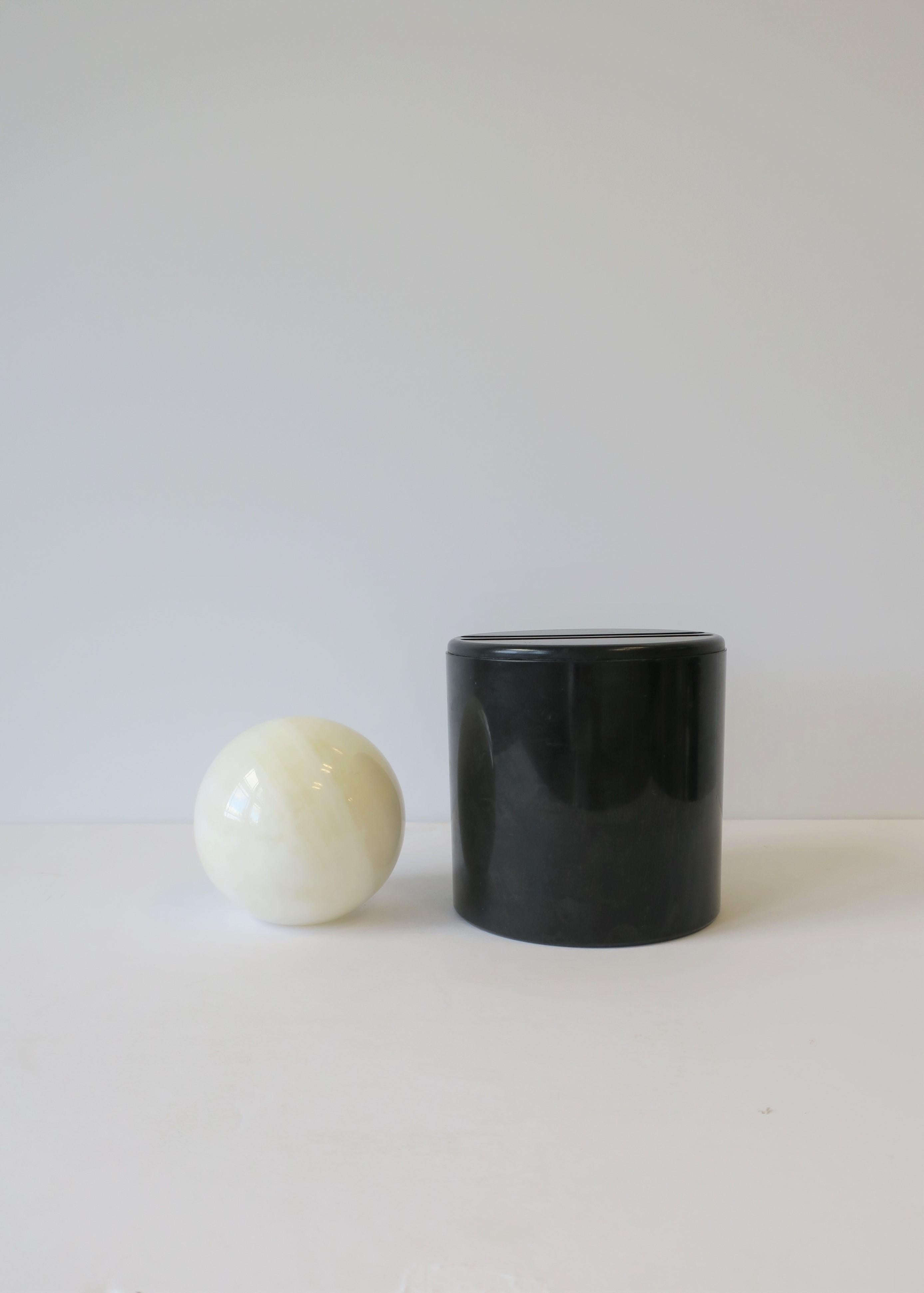 Italian White Onyx Marble Ball Sphere Decorative Object