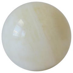 Vintage White Onyx Marble Ball Sphere Decorative Object