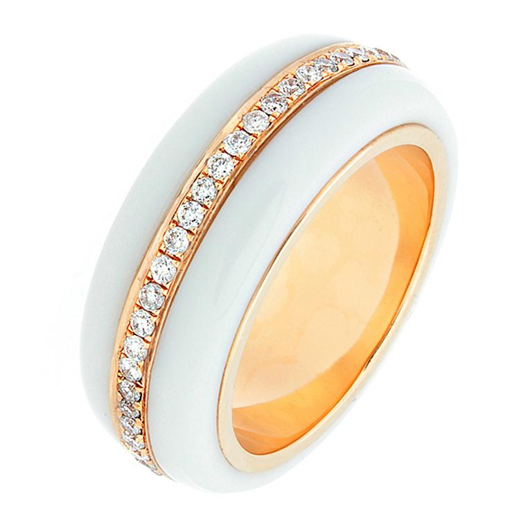 Round Cut White Onyx Diamond Gold Eternity Band Ring For Sale