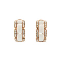 White-Onyx Diamond Gold Huggie Earrings