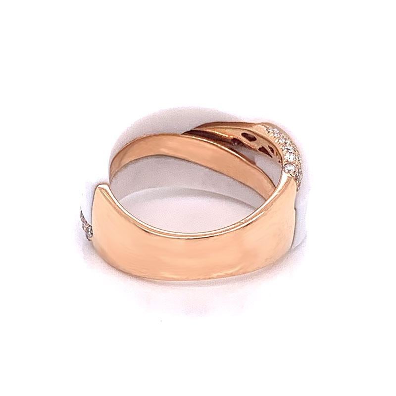 White Onyx Diamond Gold Ring In New Condition For Sale In Beverly Hills, CA