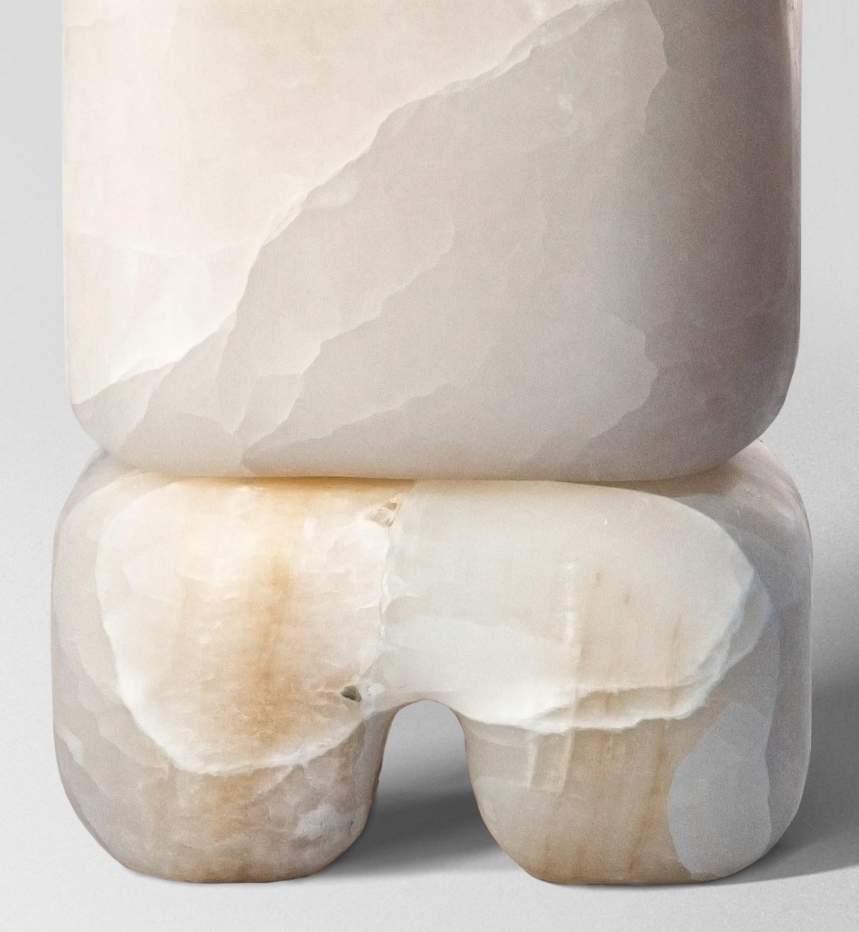 Modern White Onyx Floor Lamp by Victoria Yakusha For Sale