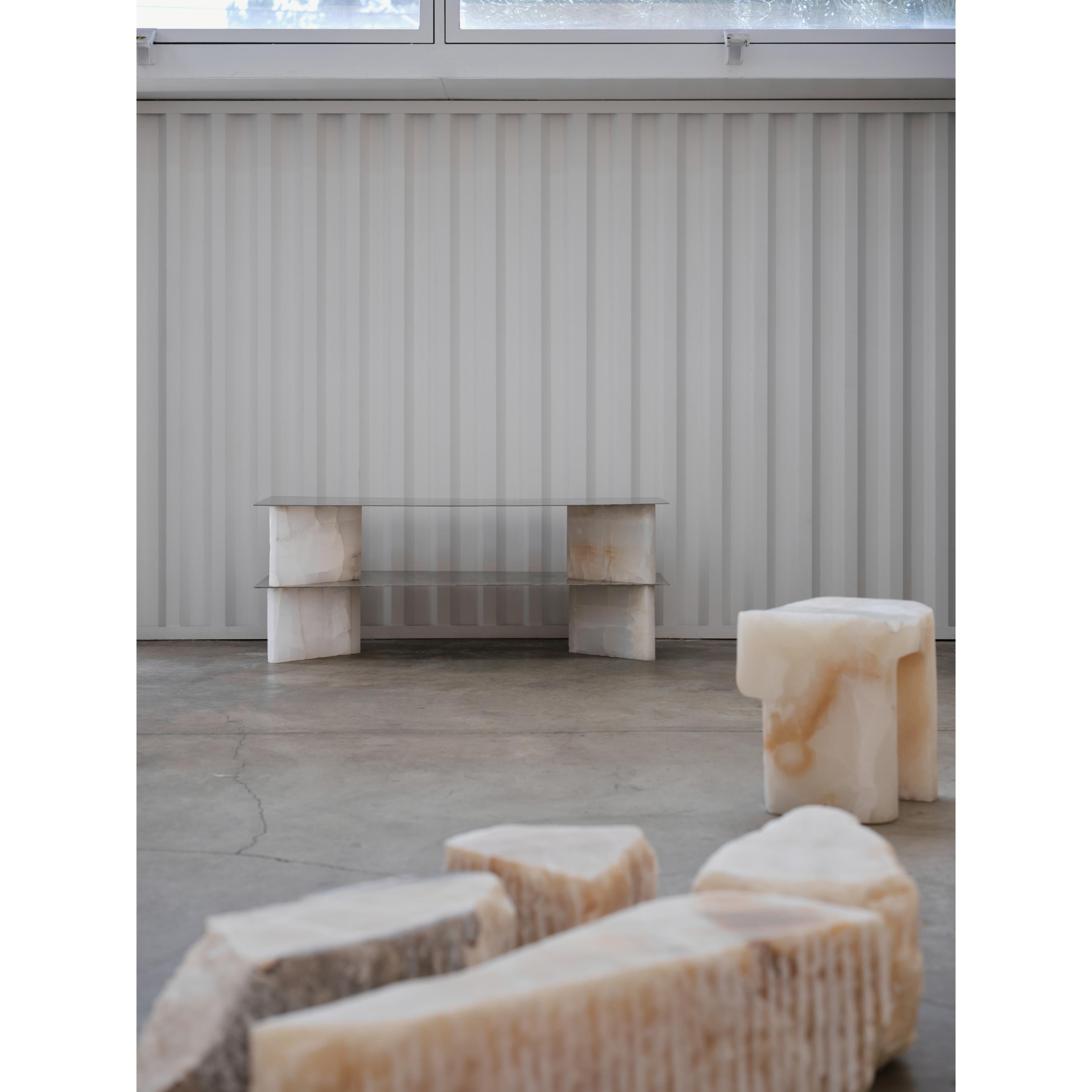 White Onyx Low Console by Studiopepe For Sale 1