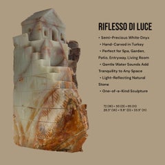 Fontana a cascata in marmo onice - Scultura in pietra intagliata a mano di HAAND