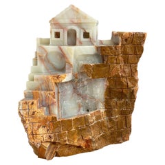 Onyx Marble Waterfall Fountain – Hand-Carved Stone Sculpture Artwork By HAAND