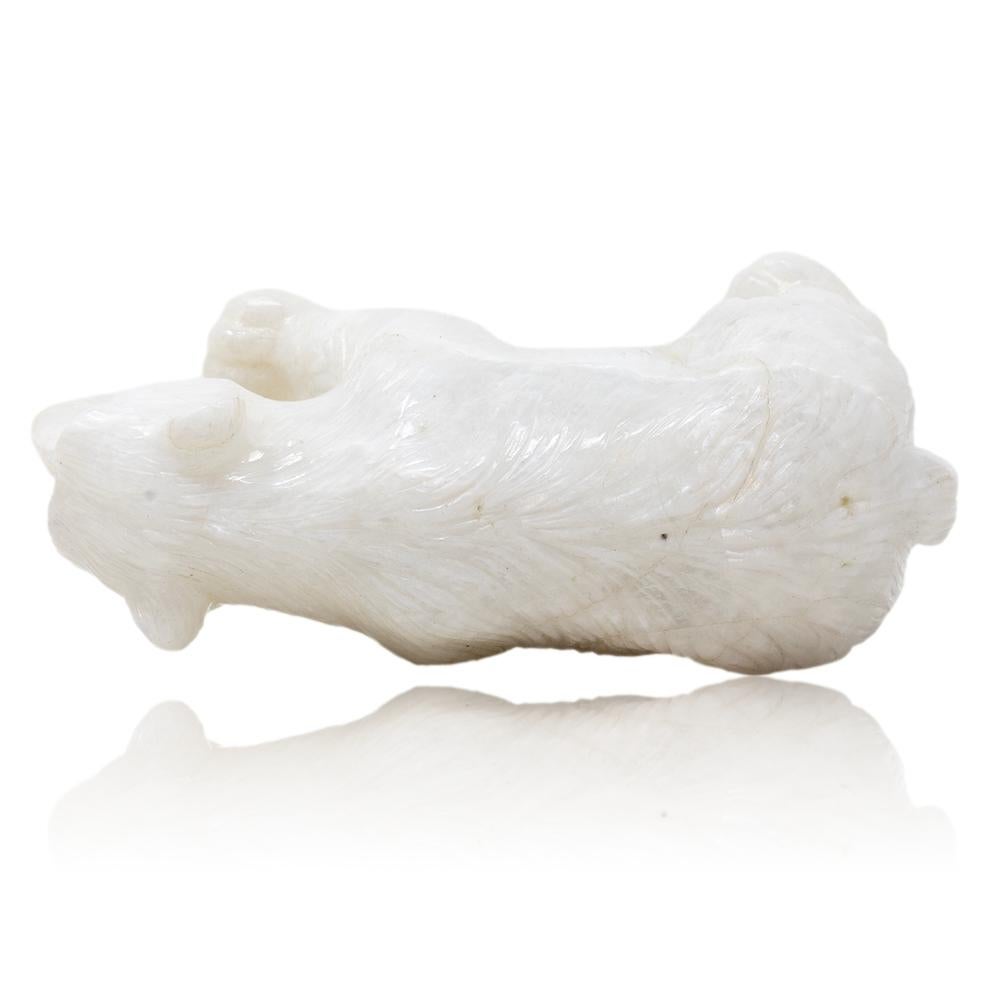 Polar Bear aus weißem Onyx von Alfred Lyndhurst mit Pfau (Faberge-Skulptur 1905-1915) im Angebot 11