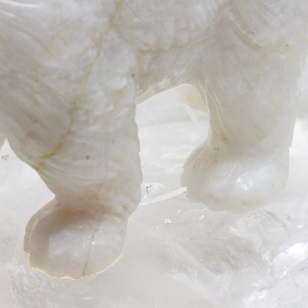 Polar Bear aus weißem Onyx von Alfred Lyndhurst mit Pfau (Faberge-Skulptur 1905-1915) im Angebot 13