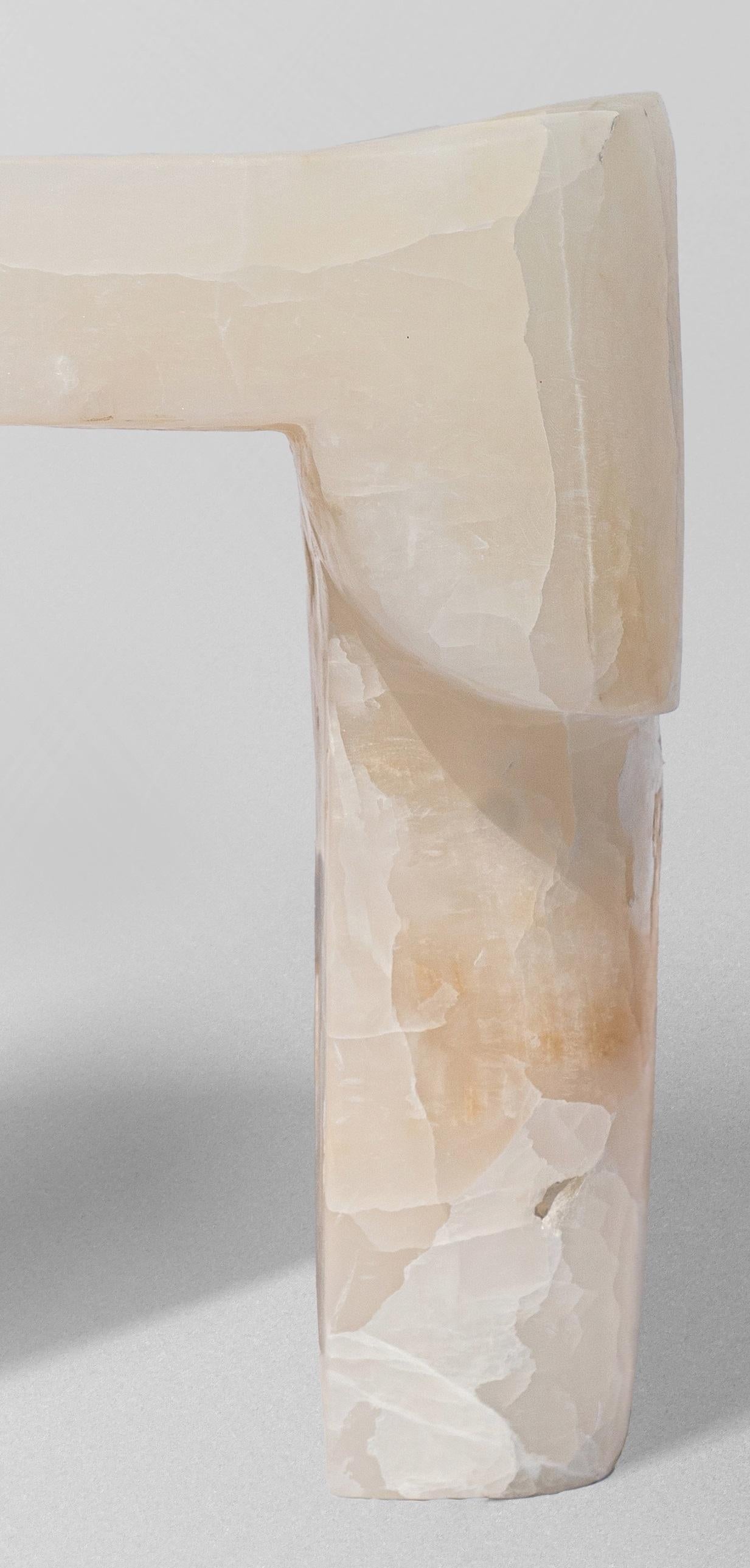 Modern White Onyx Stool by Henry Wilson For Sale