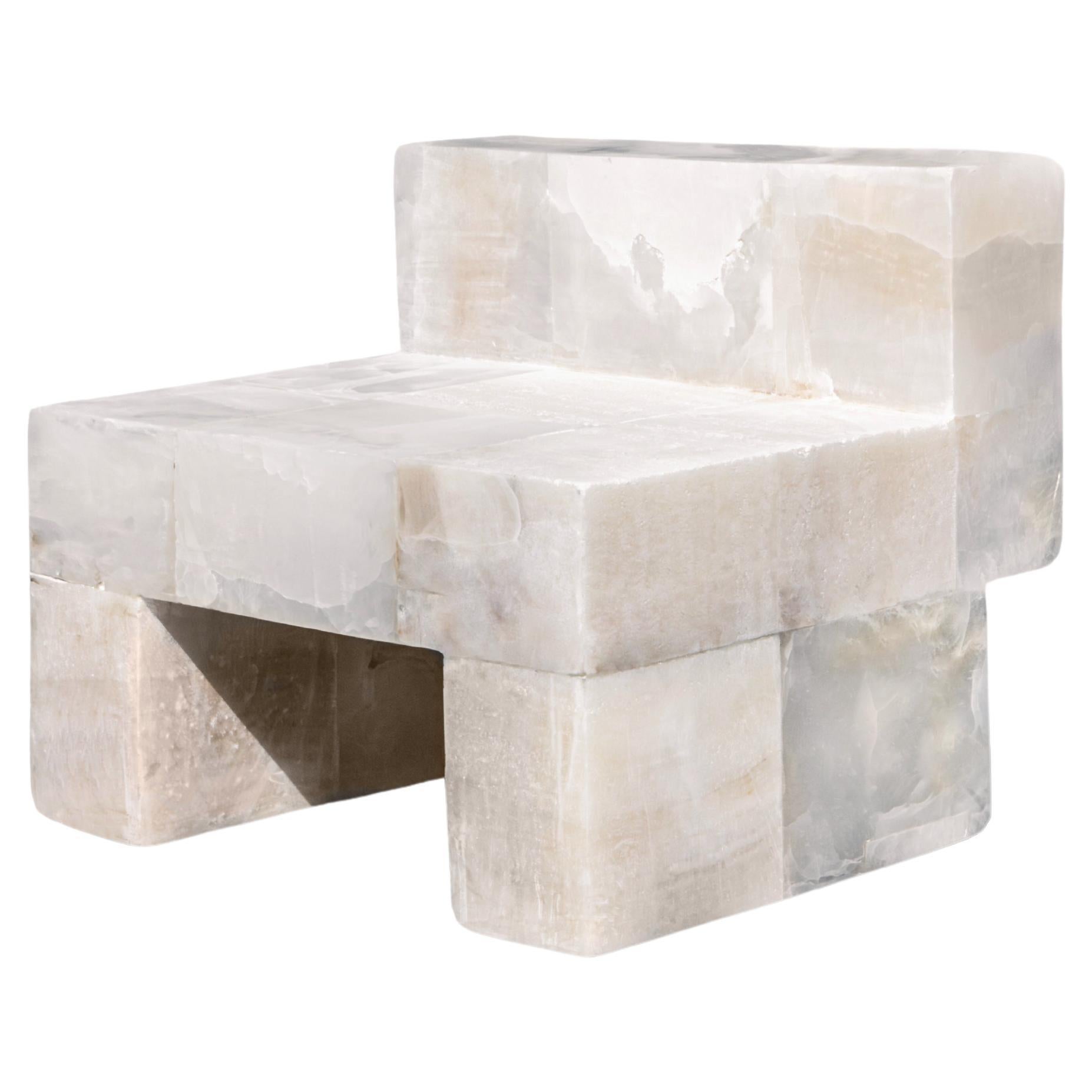 Zuckerhut-Daddy-Stuhl aus weißem Onyx von Pietro Franceschini im Angebot