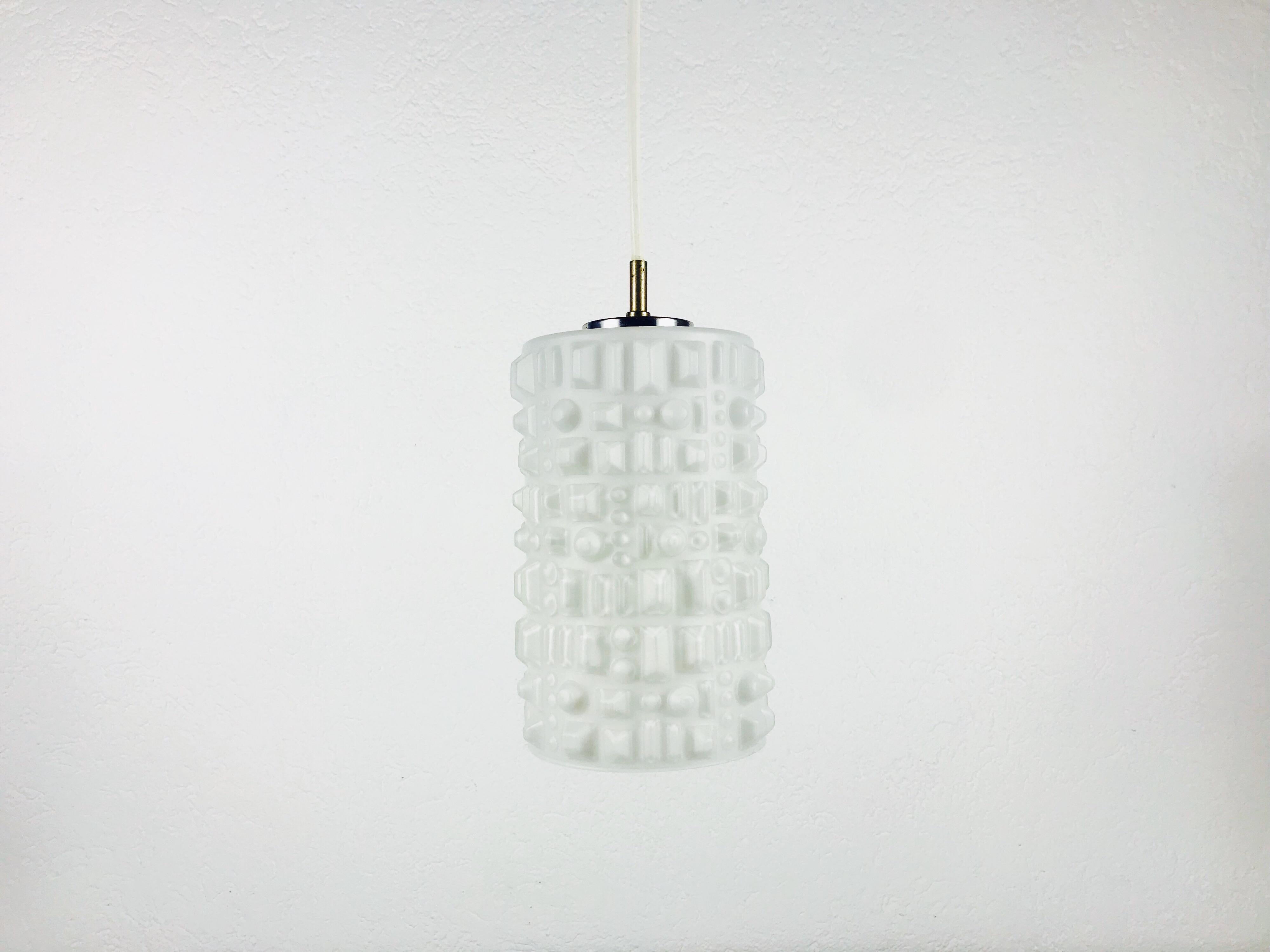 Mid-Century Modern White Opal Hanging Lamp by Peill and Putzler, 1970s, Germany For Sale