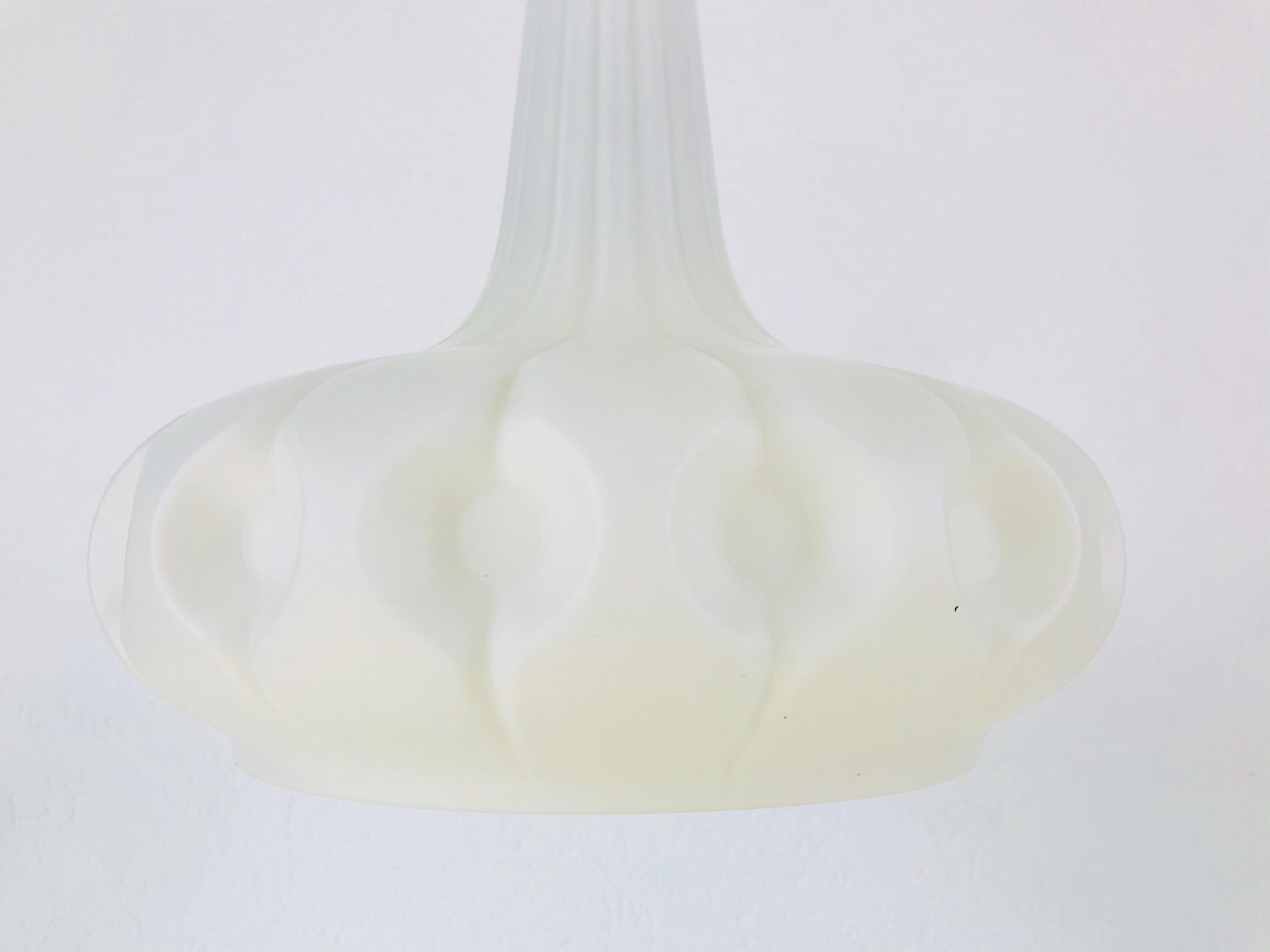 Mid-Century Modern White Opal Hanging Lamp by Peill & Putzler, 1970s, Germany For Sale