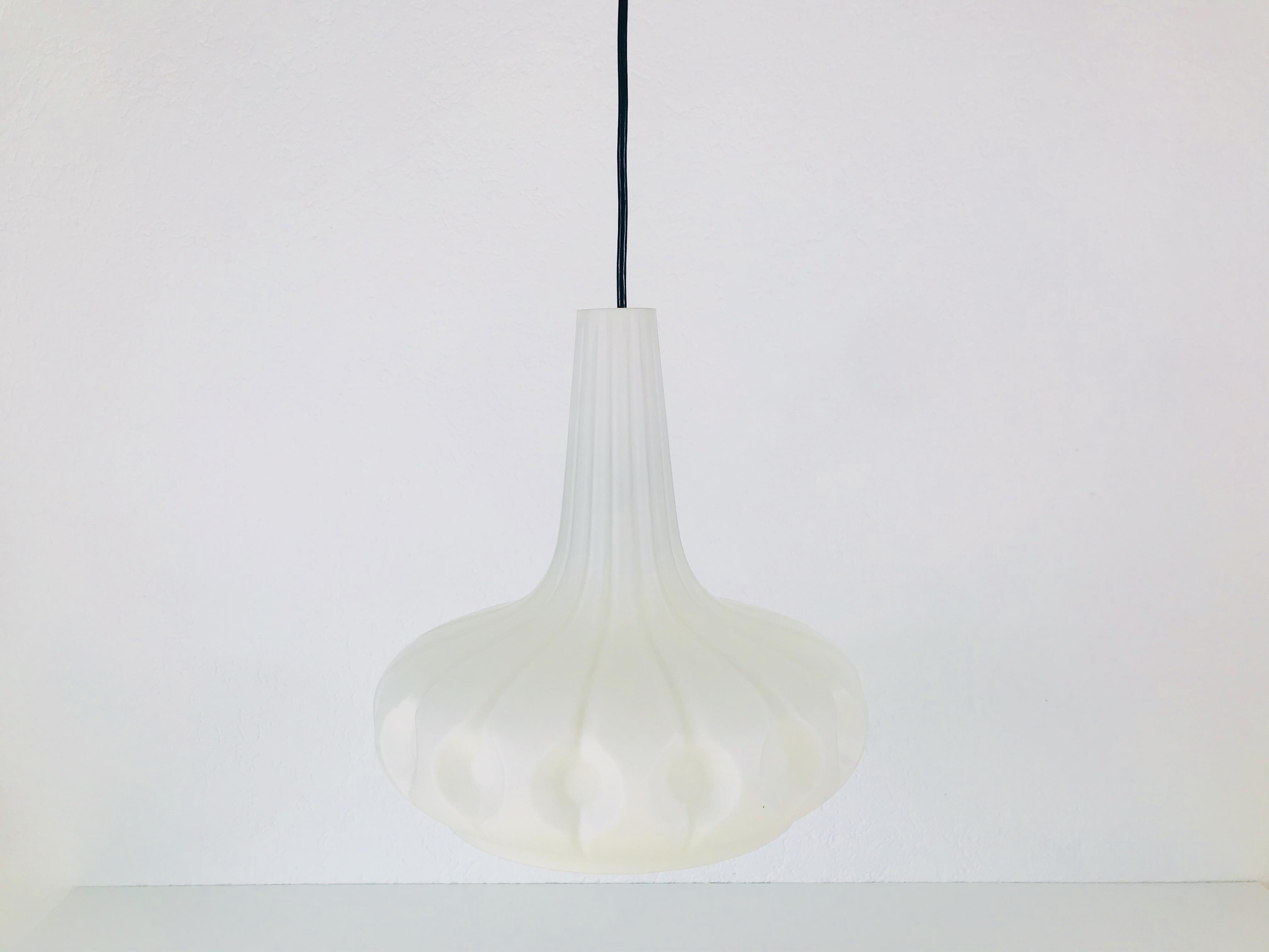 Late 20th Century White Opal Hanging Lamp by Peill & Putzler, 1970s, Germany For Sale