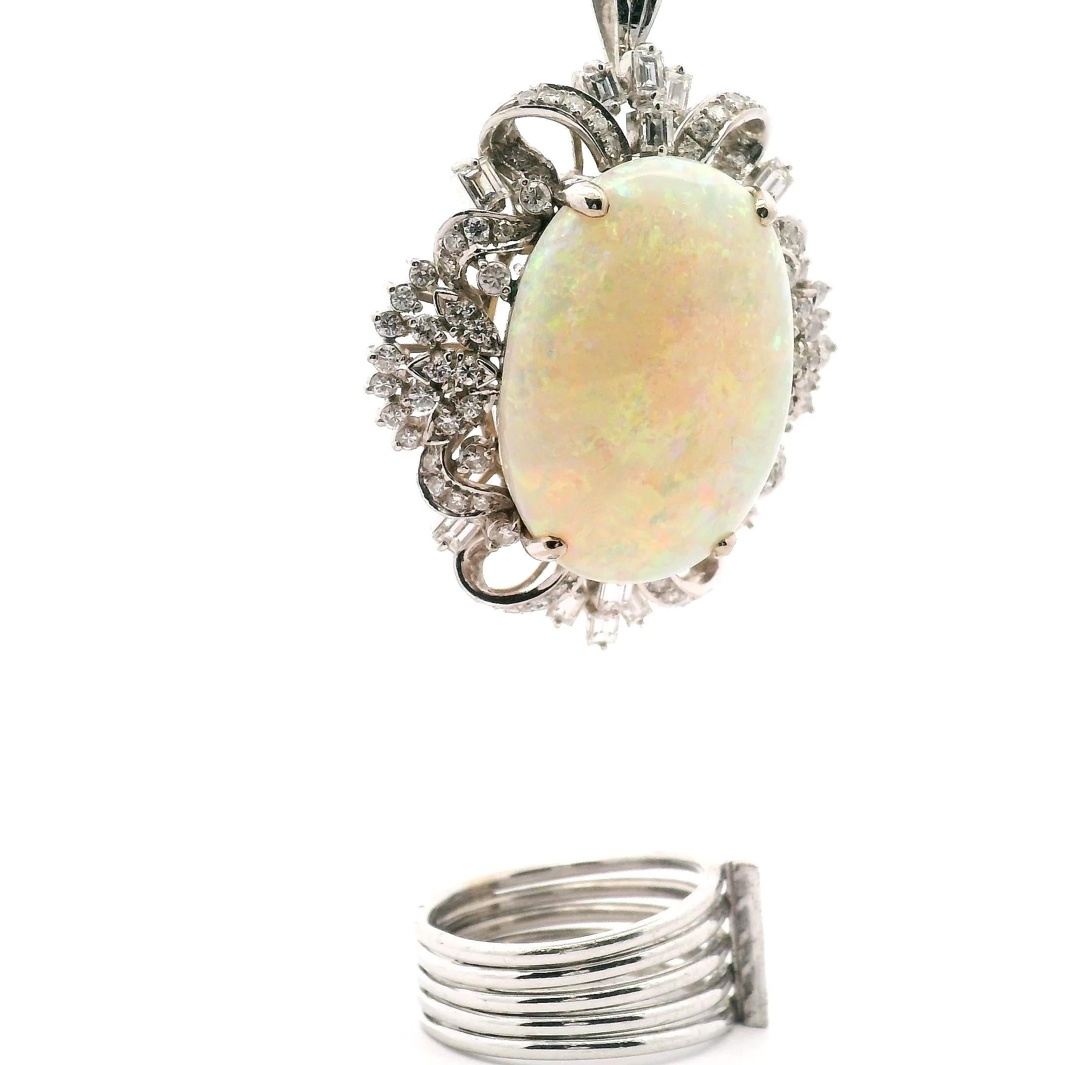 Ciondolo/anello in opale bianco in vendita 6