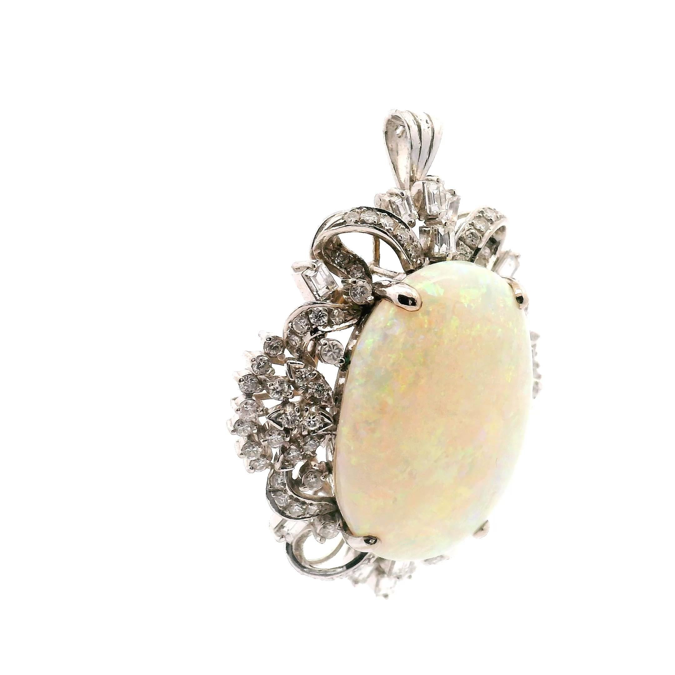 Ciondolo/anello in opale bianco in vendita 7