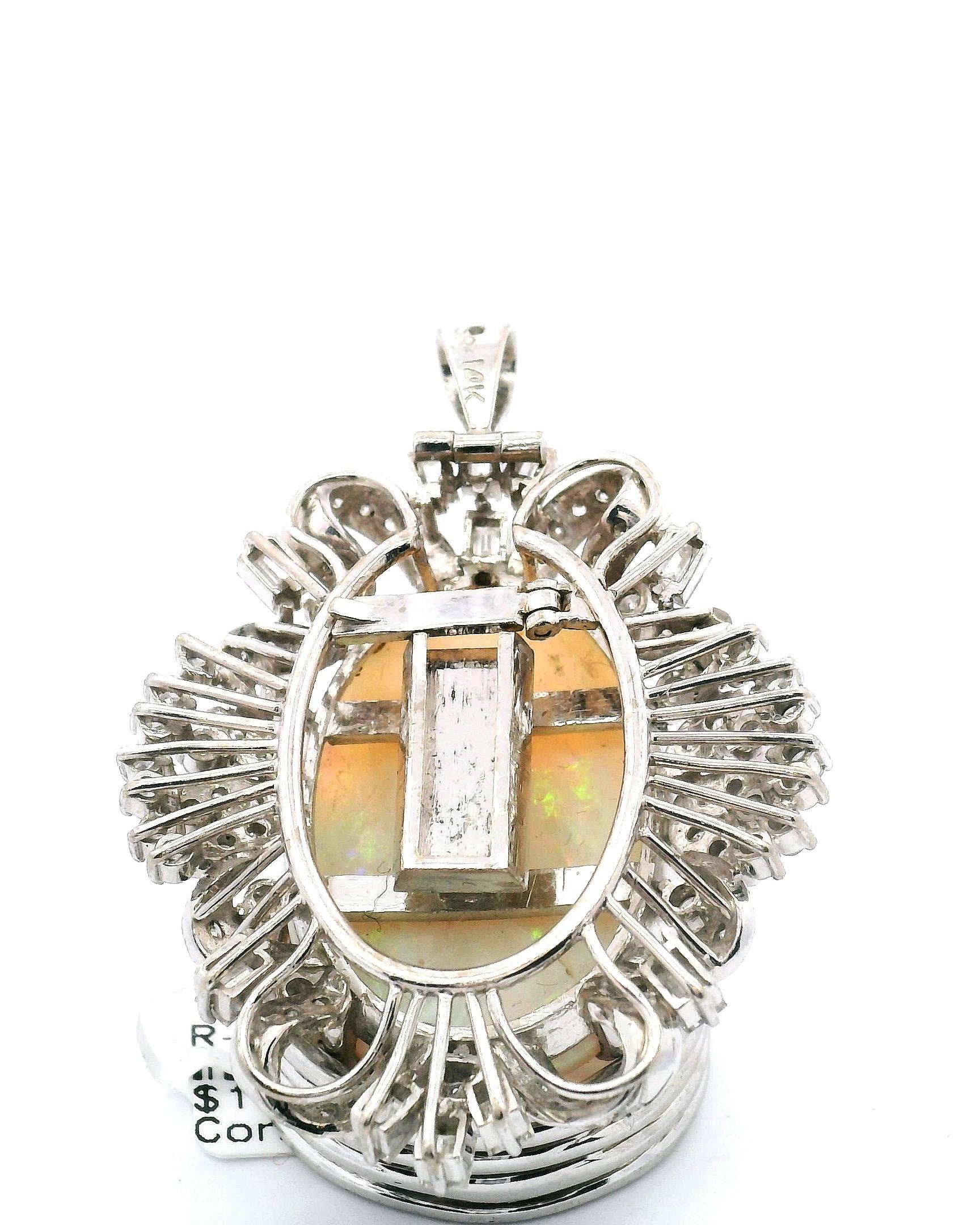 Ciondolo/anello in opale bianco in vendita 10