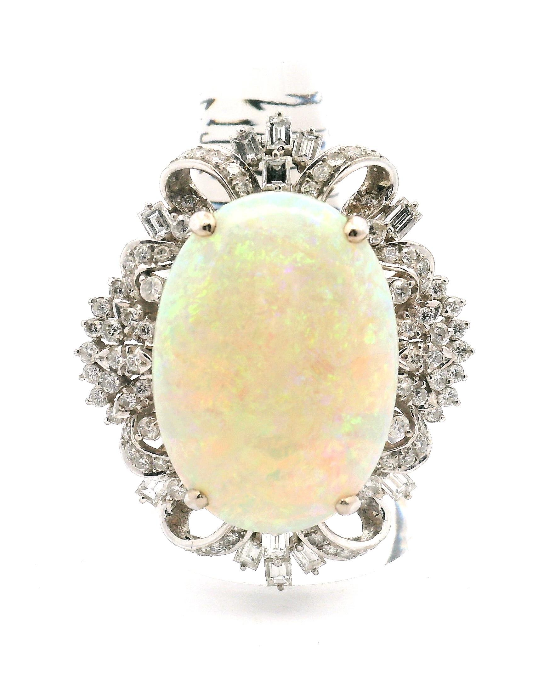 Ciondolo/anello in opale bianco in vendita 13