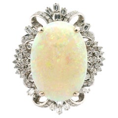 Weißer Opal-Anhänger/Ring