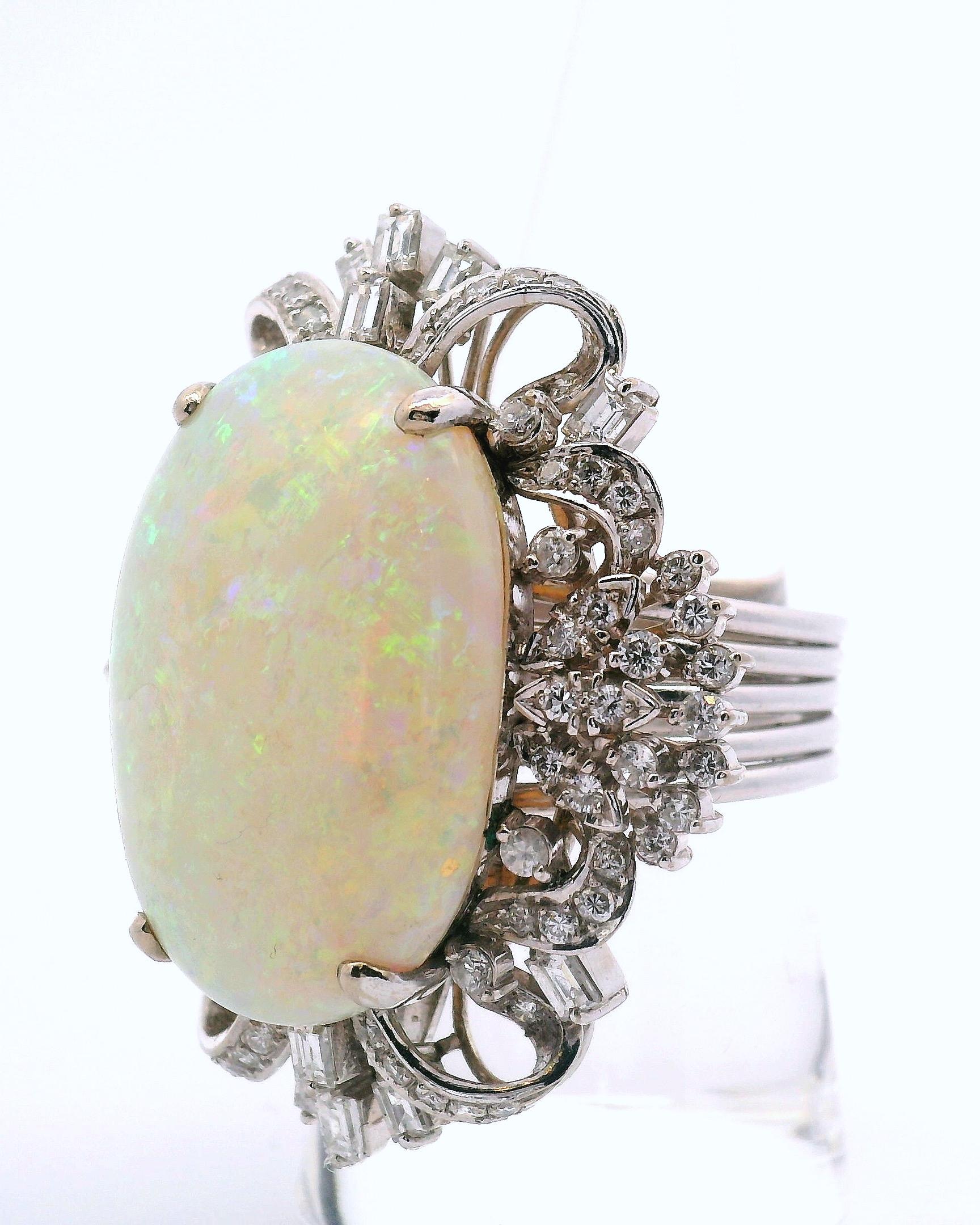 Ciondolo/anello in opale bianco in vendita 1