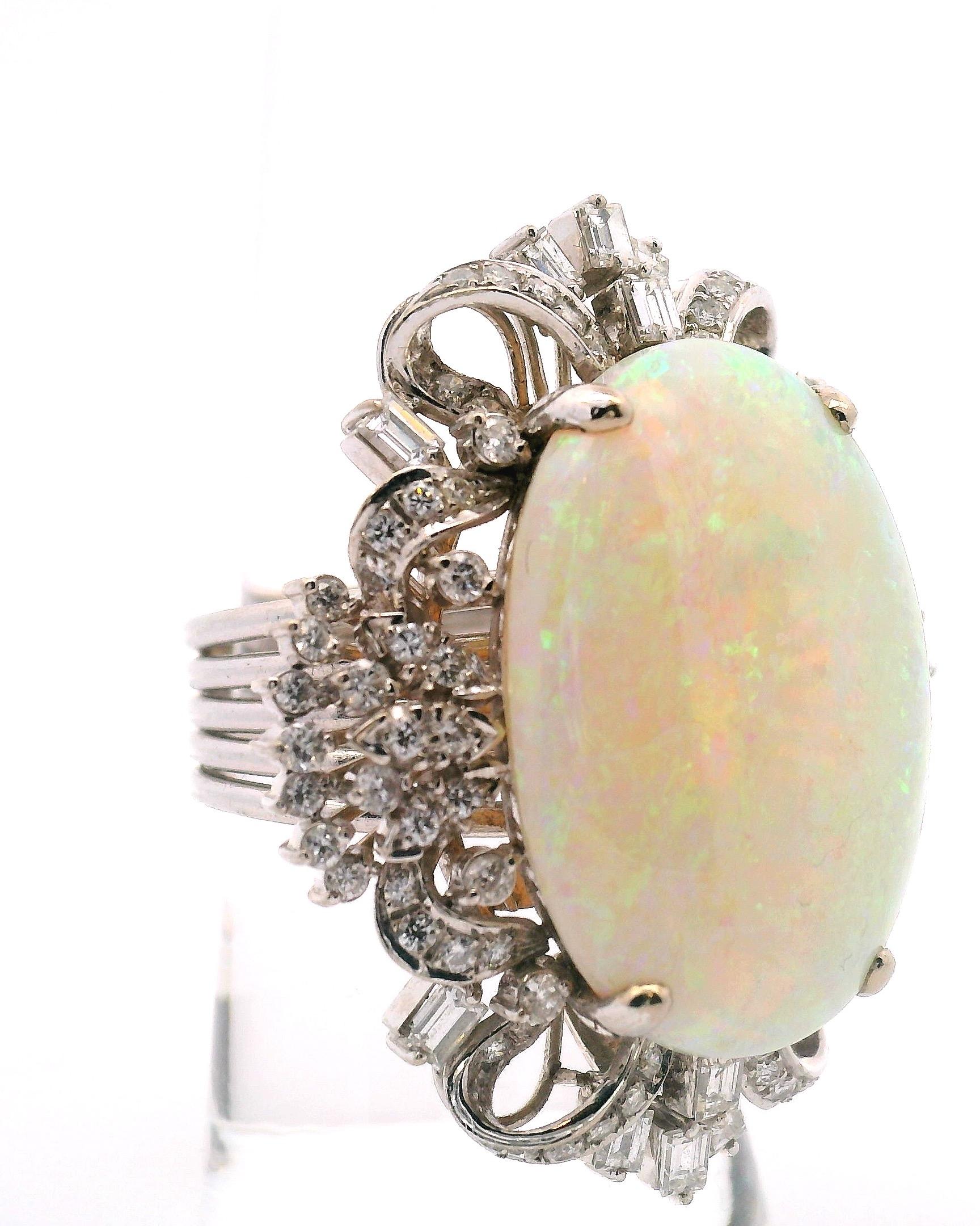 Ciondolo/anello in opale bianco in vendita 2