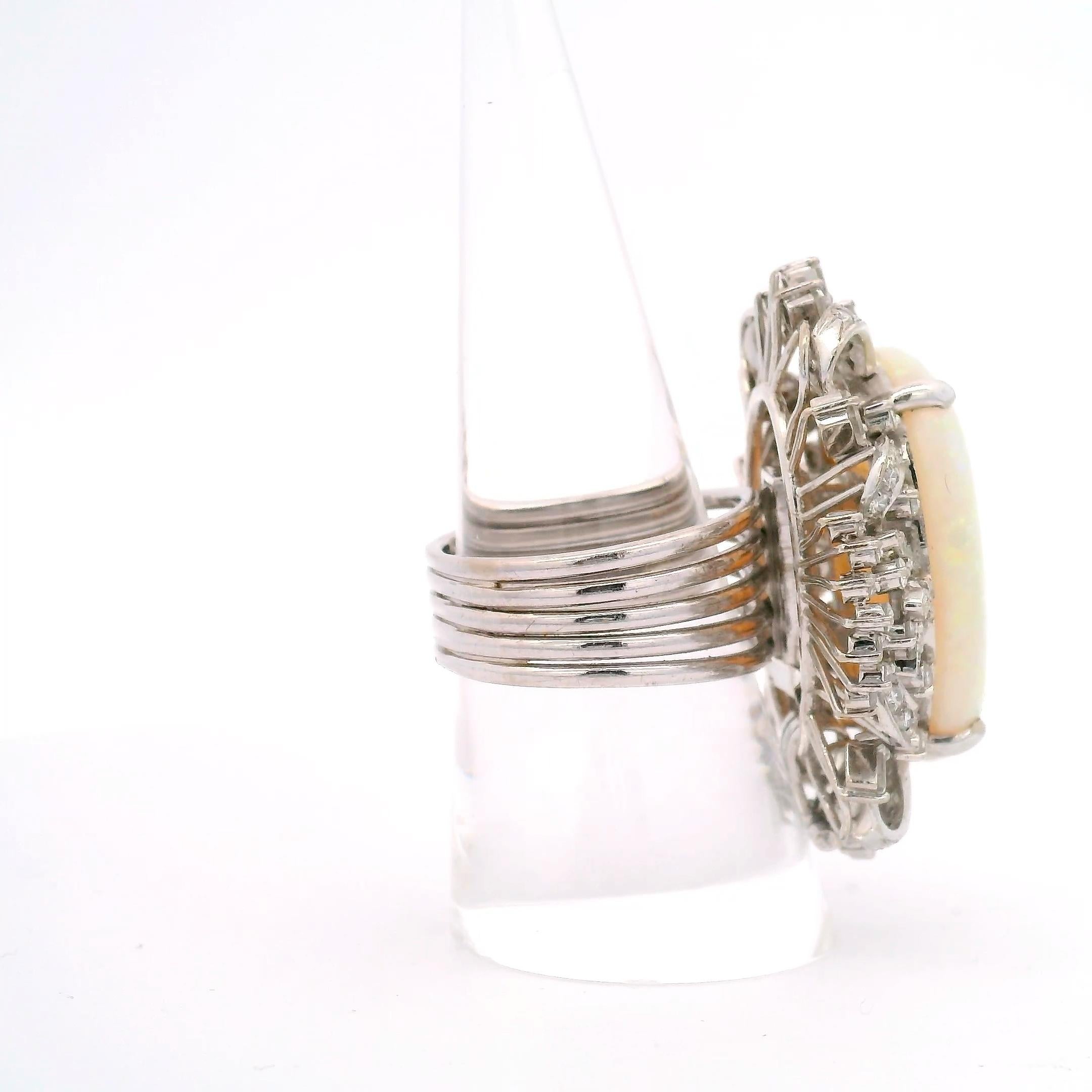 Ciondolo/anello in opale bianco in vendita 3