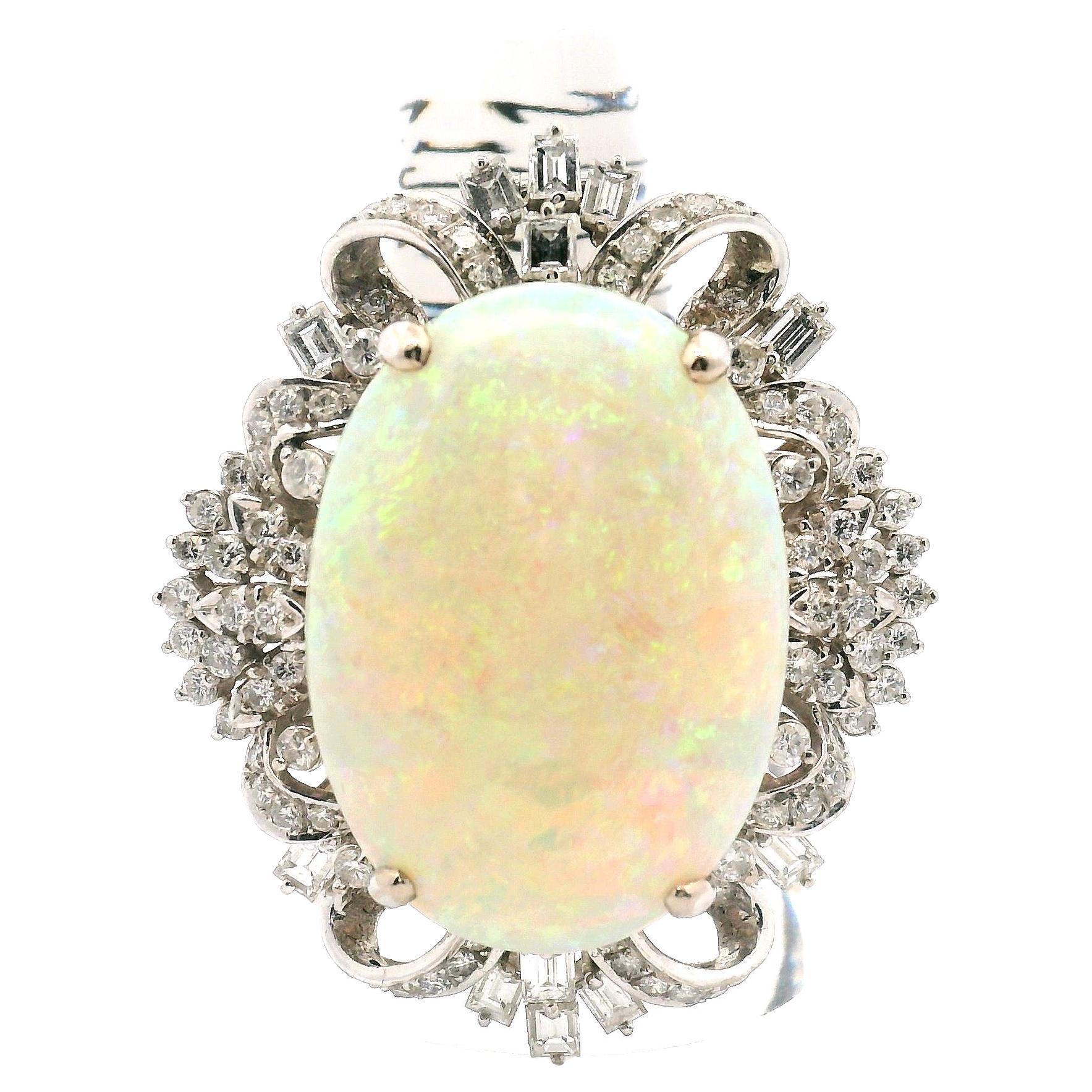 Ciondolo/anello in opale bianco in vendita