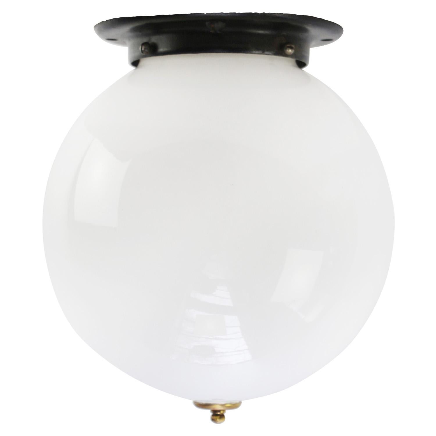 Early 17th Century White opaline Art Deco Flush Mounts For Sale
