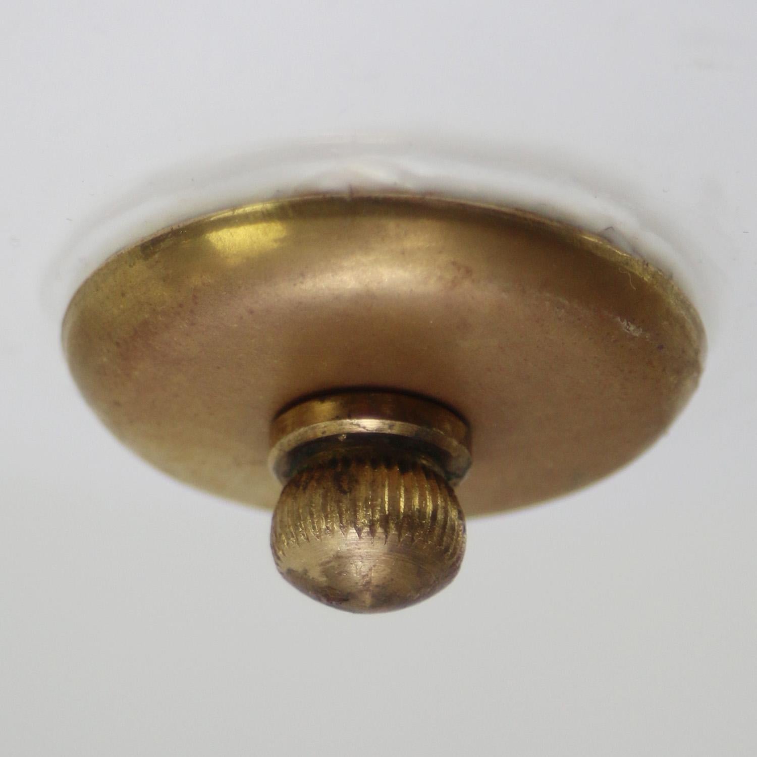 White opaline Art Deco Flush Mounts For Sale 2