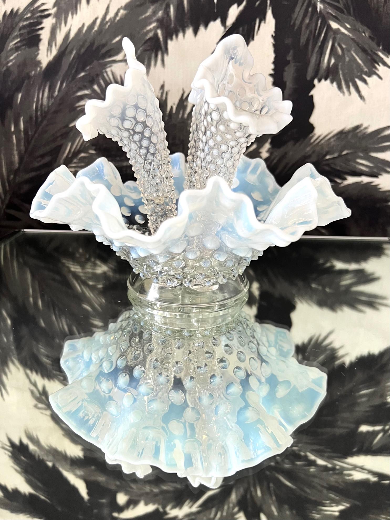 milk glass epergne