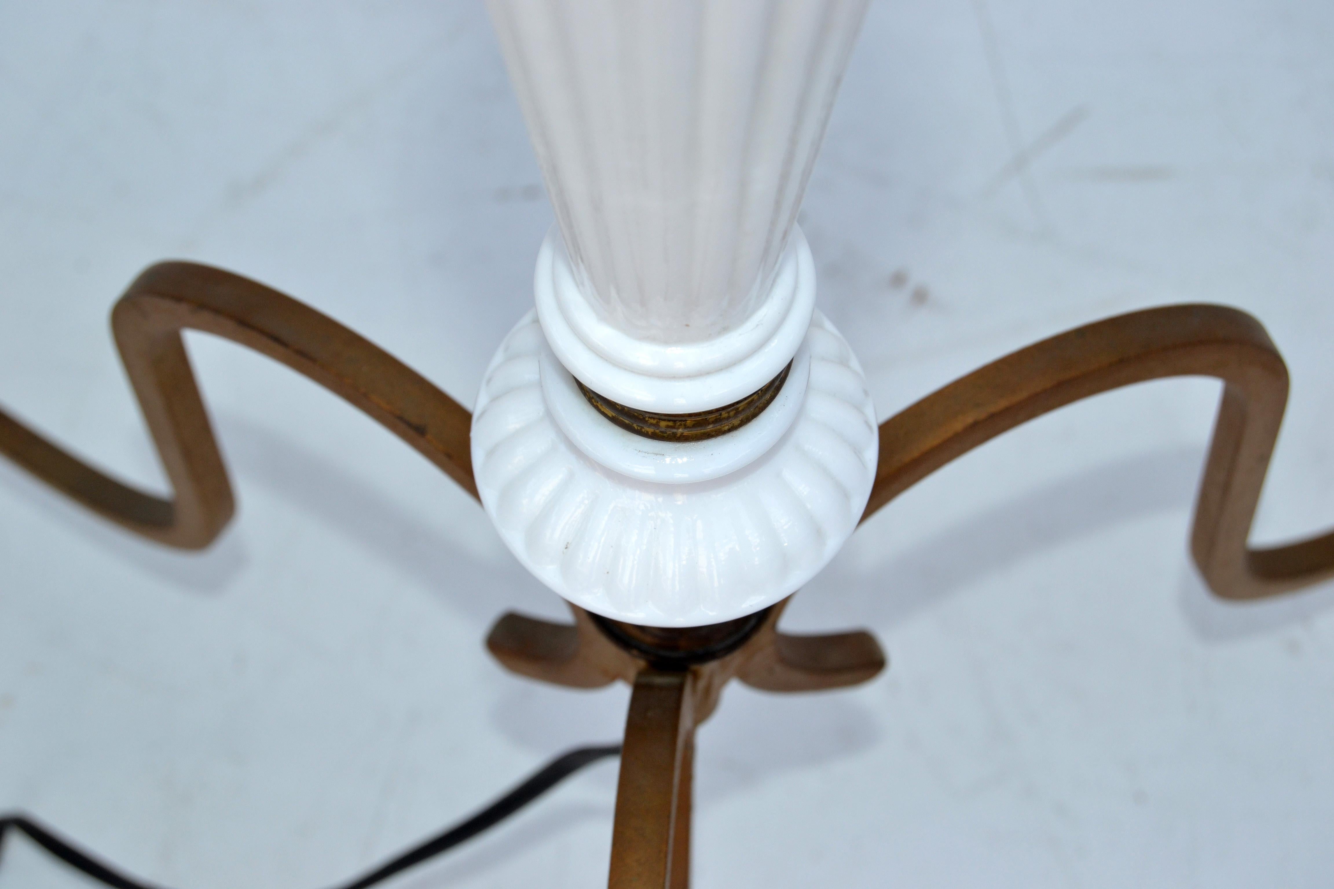 White Opaline French Floor Lamp For Sale 3