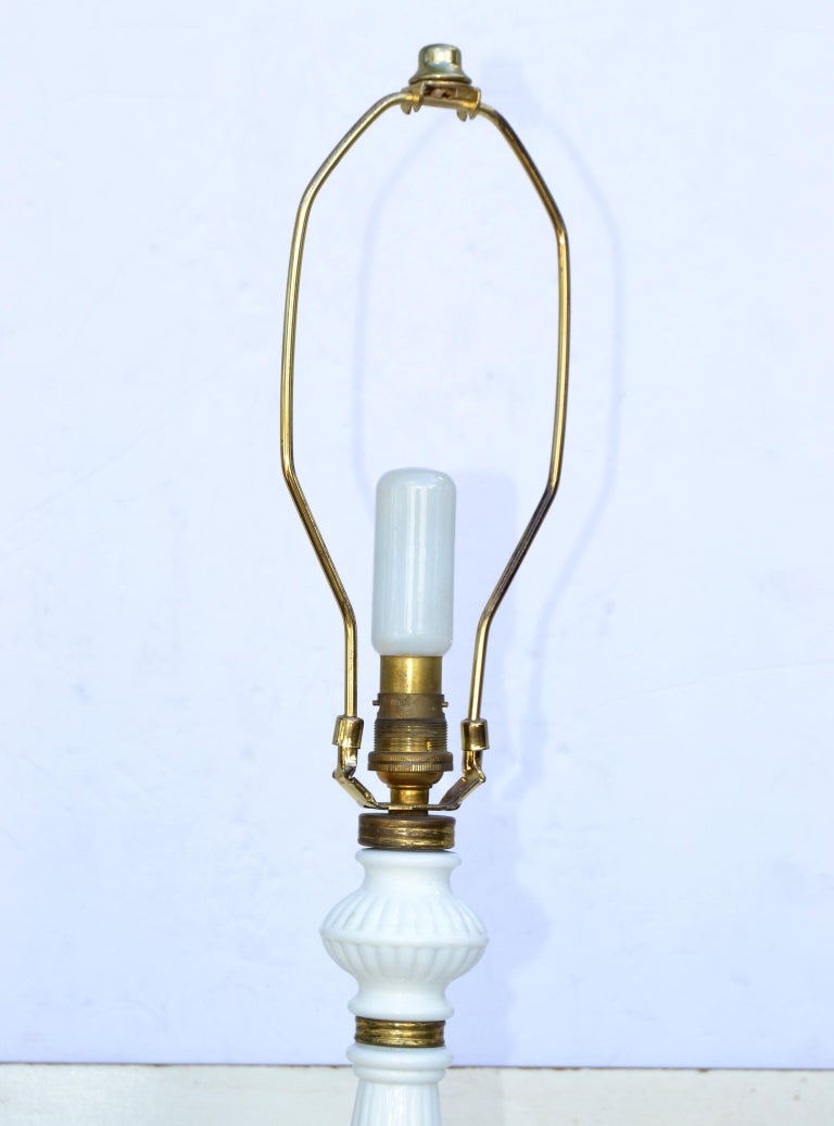 White Opaline French Floor Lamp For Sale 1