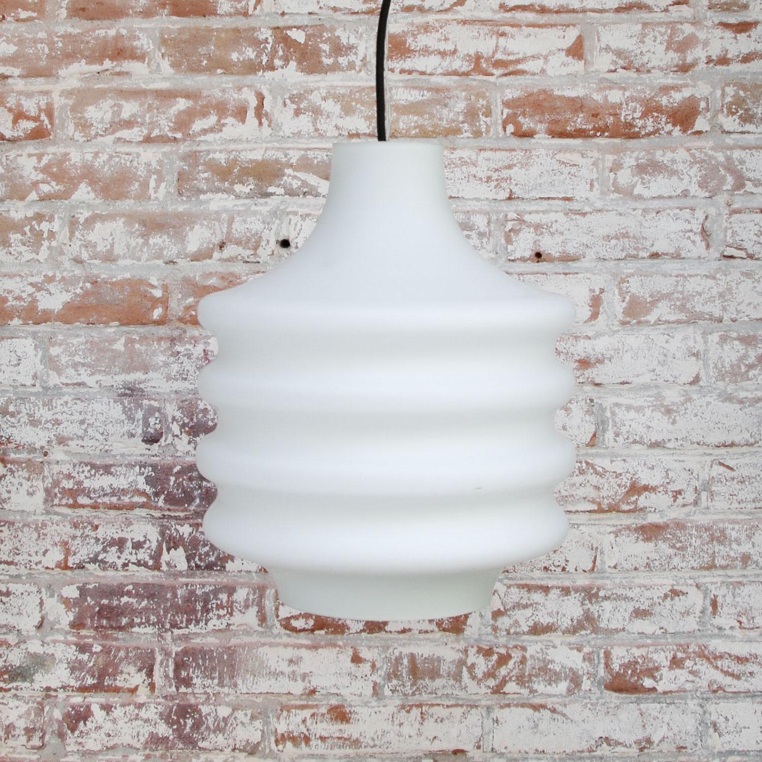 White Opaline Glass Bauhaus Pendant Light In Excellent Condition In Amsterdam, NL